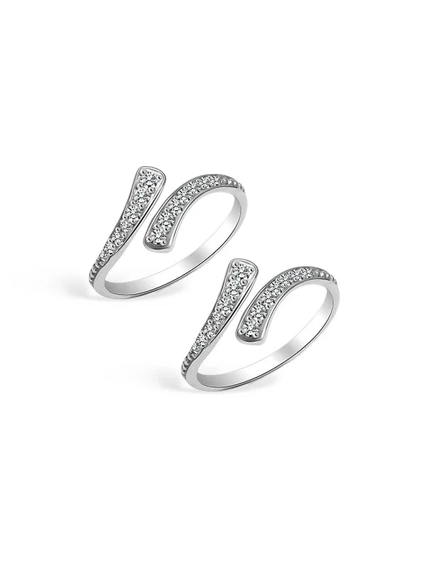 Vira Twisted CZ Women's Toe Ring