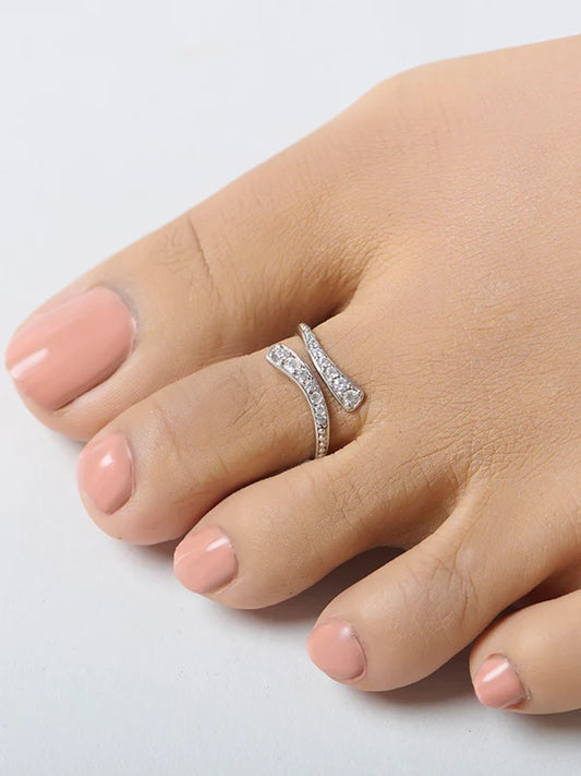 Vira Twisted CZ Women's Toe Ring